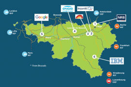 Die sechs große Datacenter der Wallonie Übersichtskarte der Datacenter der Wallonie (stand 2019)