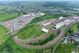 Luftbild der Anlage des Containerterminals in Athus Luftbild der Anlage des Containerterminals in Athus